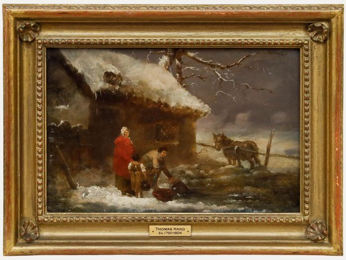 Attrib. Thomas Hand (fl.1790-1804) - Framed 18th Century Oil, A Winter's Day