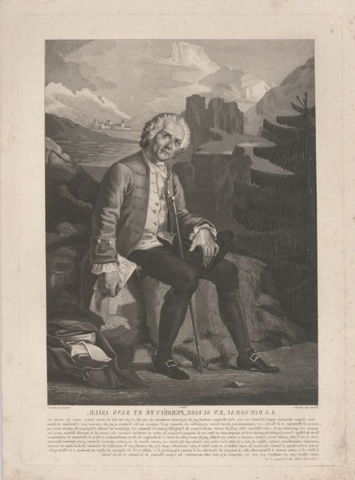 Charon (1783-c.1840) after Bouchot (1800-1842) - Aquatint, Jean-Jacques Rousseau