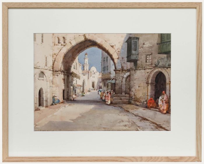 Noel Harry Leaver (1889-1951) ARCA - Watercolour, Middle Eastern Street Scene