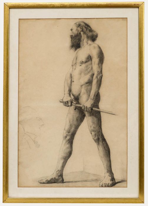 Charles James Theriat (1860-1937) - Early 20th Century Charcoal, Standing Male