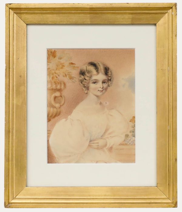 Attrib. Elizabeth Walker (1800-1876) - Watercolour, Portrait of a Regancy Girl