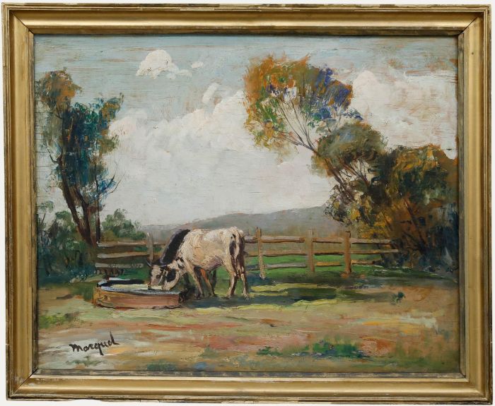 Manner of Albert Marquet (1875-1947) - Mid 20th Century Oil, Cows at the Trough