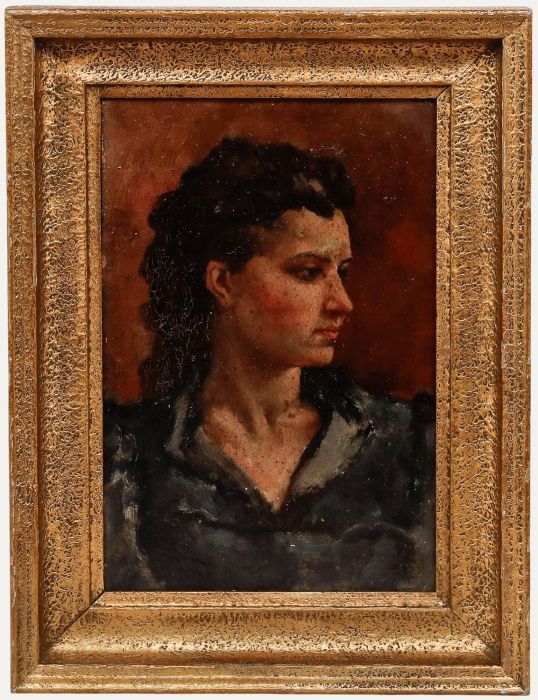 Early 20th Century Oil - Woman in Profile