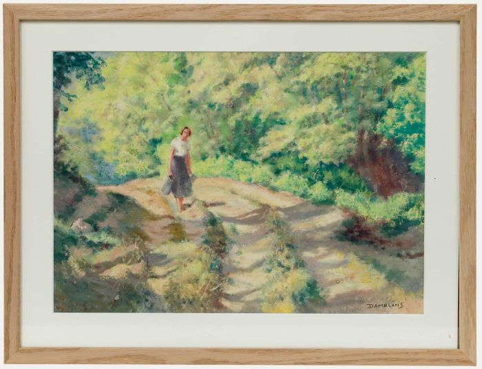Eugene Damblans (1865-1945) - Early 20th Century Oil, Walk Through the Woods