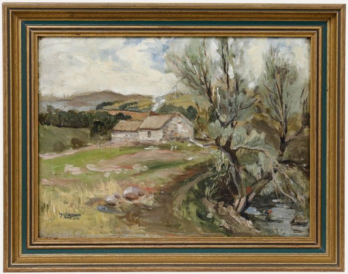 George Hutchinson - Framed Mid 20th Century Oil, Lake District Farmhouse
