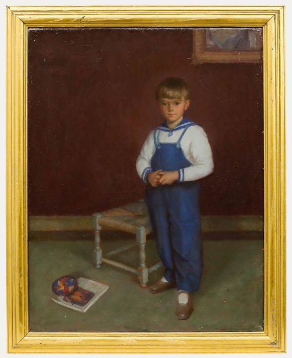 Hubert Arthur Finney (1905-1991) - Mid 20th Century Oil, Nicholas in Dungarees