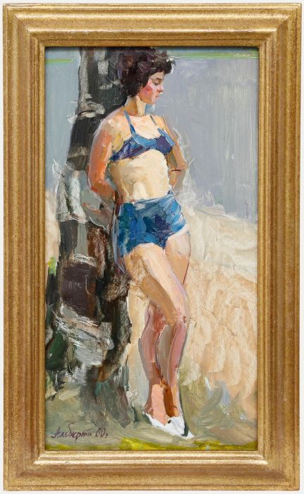 Piotr Filipovich Alberti (1913-1994) - Framed 1960 Oil, Sunbathing