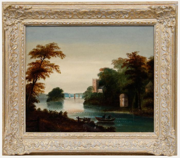 Attrib. Jacob More (c.1740-1793) - Framed Late 19th Century Oil, Lakeside Church