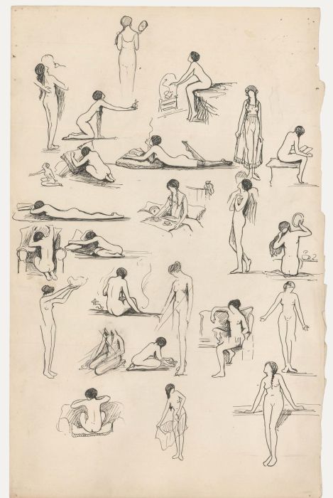 Leslie Charles Boyce (1892-1989) - Mid 20th Century Ink, Female Nude Sketches