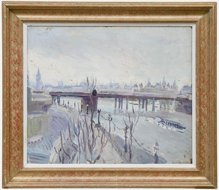 Impressionist 20th Century Oil - Charing Cross Bridge
