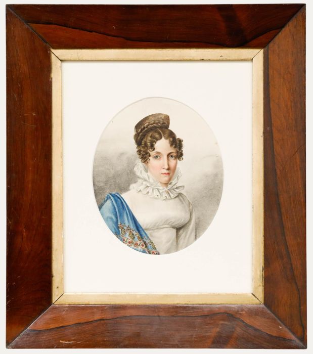 Framed Early 19th Century Watercolour - The Young Countess