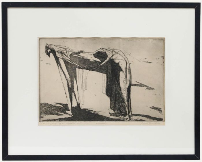 Ernest Rosenthal (b.1920) - Framed 1962 Etching, Entierro