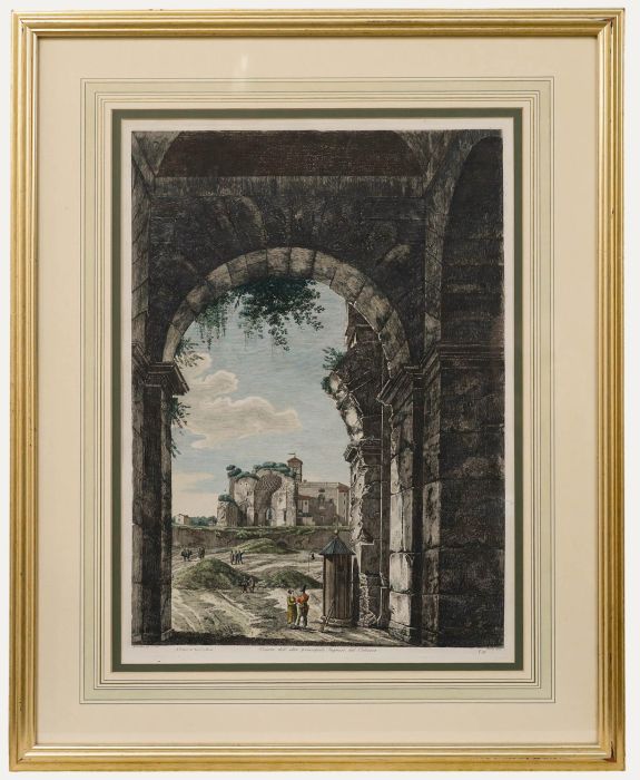 Luigi Rossini (1790-1857) - 1822 Etching, The Temple of Venus and Roma