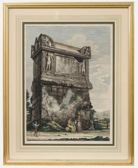 Luigi Rossini (1790-1857) - 1822 Etching, The Tomb of Publius Vibius Marianus