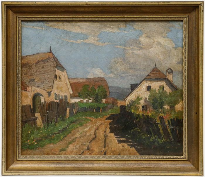 Anton Konrad Schmidt (1887-1974) - Mid 20th Century Oil, Through the Village