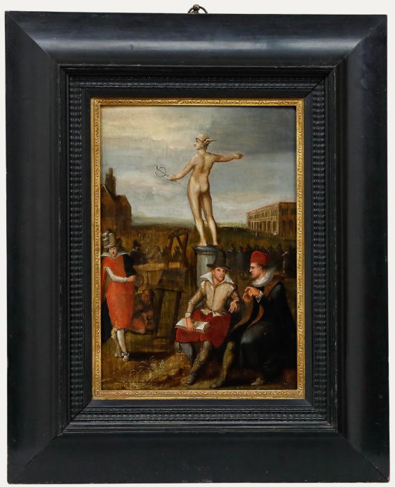 Circle of David Vinckboons (1576-1629) - 17th Century Oil, Dam Square, Amsterdam