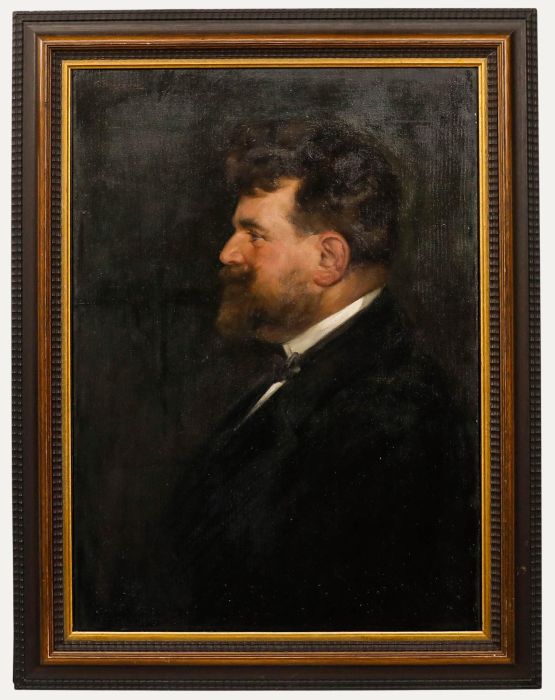 K. Pommerhanz - Framed 1911 Oil, Gentleman in Profile