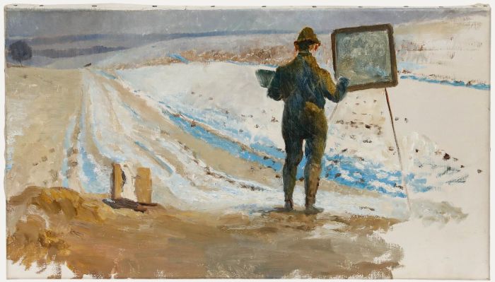 Herbert Arnold - Early 20th Century Oil, Painter in Snow
