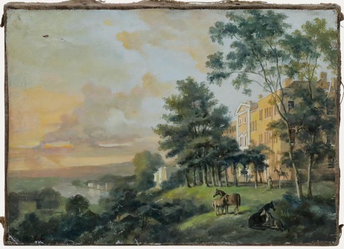 After George Barret Sr. - 19th Century Oil, View From The Terrace, Richmond Hill
