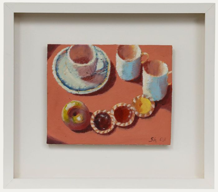 Framed Contemporary Oil - Still Life with Jam Tarts