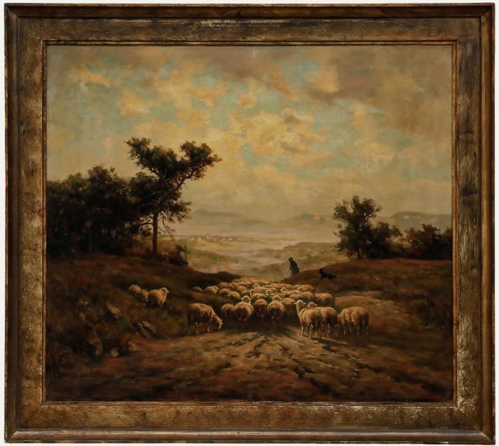 Karl Demetz (1909-1986) - Framed Mid 20th Century Oil, Herding at Dusk