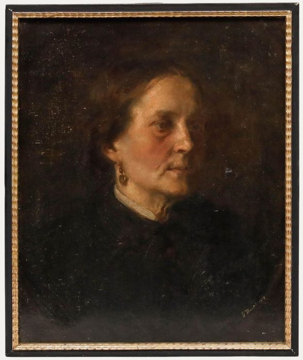 Gabriel von Hackl (1843-1926) - Framed 1918 Oil, Portrait of a Lady