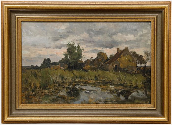 Egbert Rubertus Derk Schaap (1862-1939) - Framed Oil, Villa Nova in Ankeveen