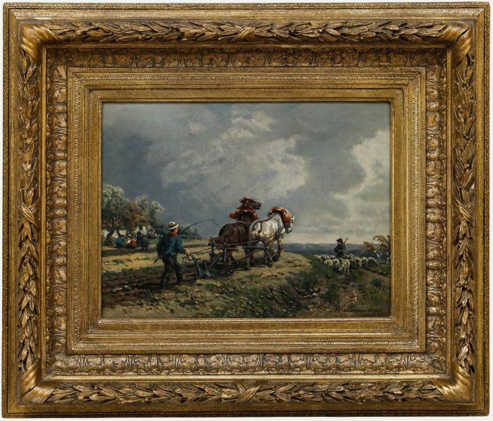 Wilhelm Lommen (1838-1895) - Late 19th Century Oil, A Rural Encounter
