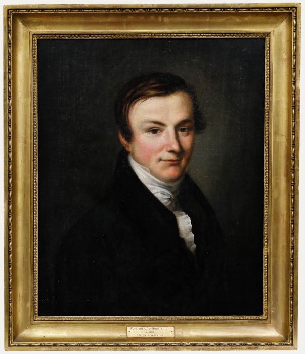 French School 18th Century Oil - Portrait of a Gentleman
