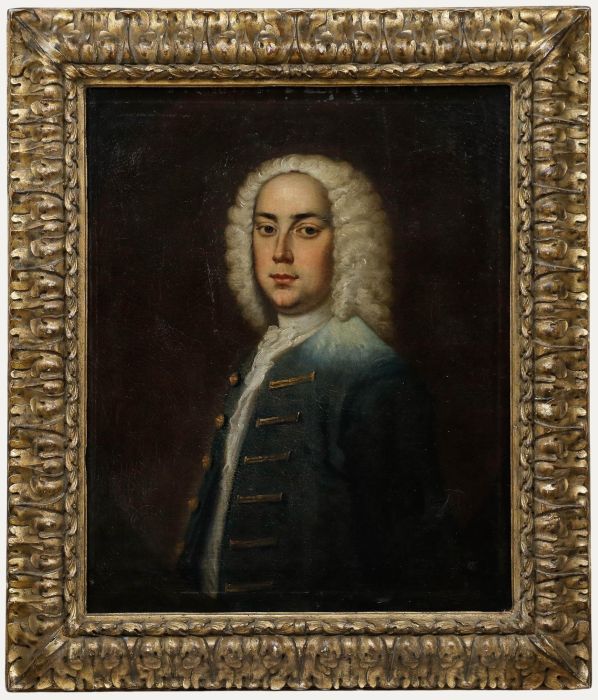 Circle of John Theodore I Heins (1697-1756) - Oil, Georgian Gentleman in Blue