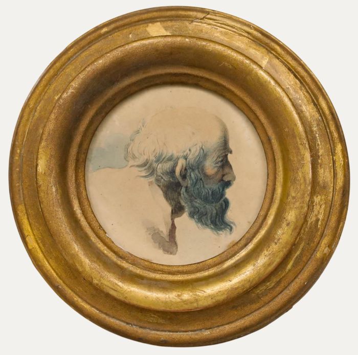 Manner of Guido Reni (1575-1642) - Miniature Watercolour, Portrait of a Scholar