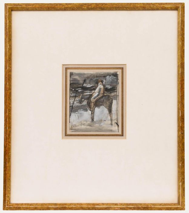 Manner of George John Pinwell (1842-1875)- Framed Watercolour, Horseman on Watch