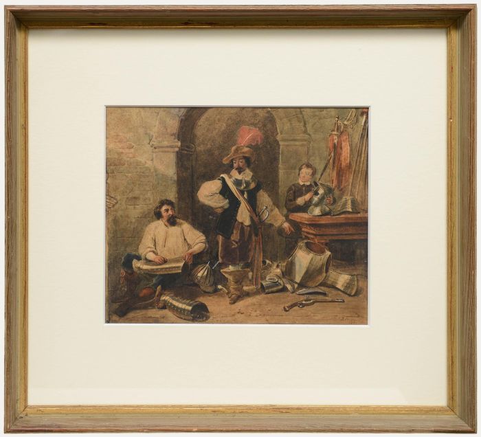 Jacobus Josephus Eeckhout - 1837 Watercolour, The Armour Workshop
