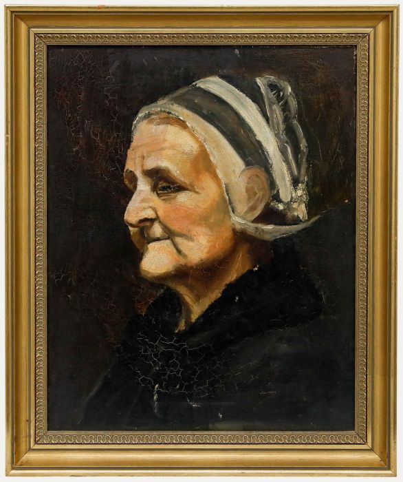 Framed Early 20th Century Oil - Portrait of an Elderly Lady