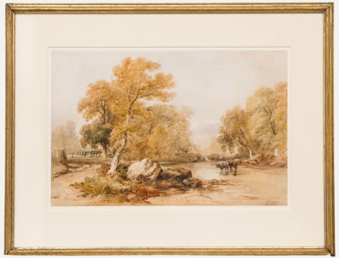 Edmund Thornton Crawford (1806-1885) - Watercolour, A Walk in the Dales