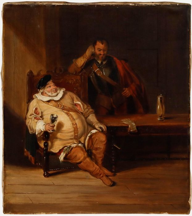 Henry Liverseege - 19th Century Oil, Falstaff and Bardolph
