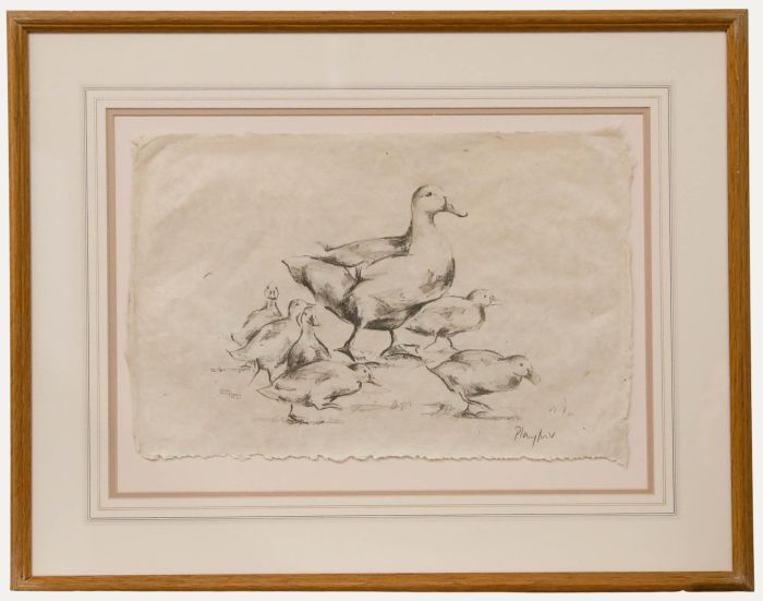 Annabel Playfair (b.1965) - Framed 20th Century Lithograph, Family of Ducks