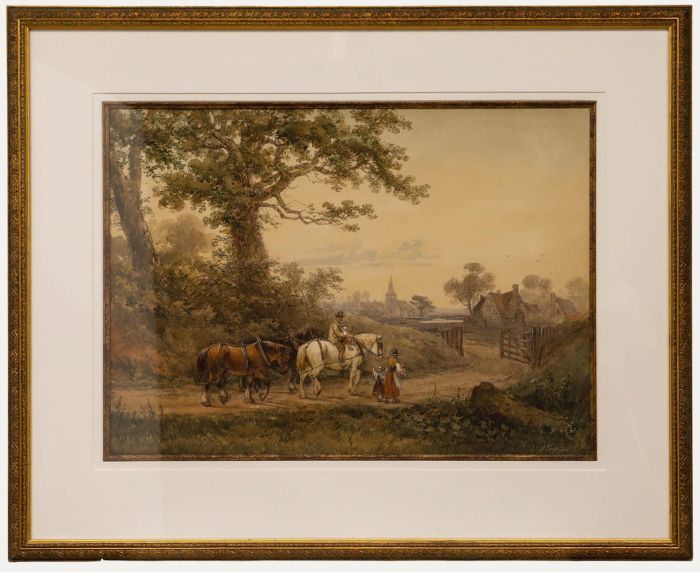 William Henry Earp (1831-1914) - 19th Century Watercolour, A Family Outing