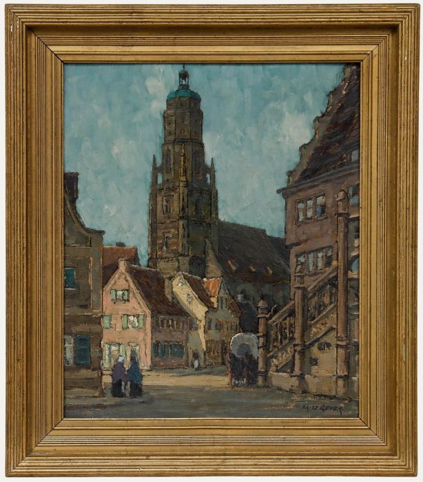 Fritz Geyer (1873-1949) - Framed Early 20th Century Oil, The Daniel Tower