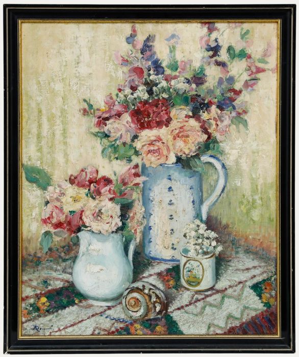 Auguste Drume (c.1930) - Mid 20th Century Oil, Nature Morte aux Fleurs