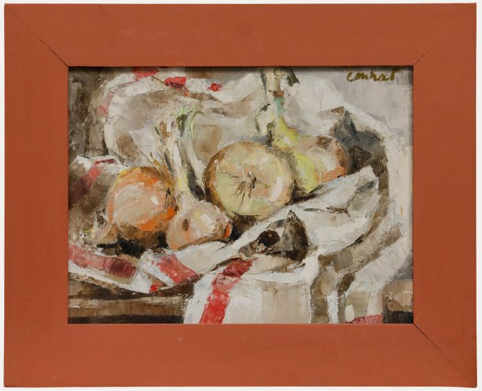 Frédéric Conrad - Framed Mid 20th Century Oil, Four White Onions