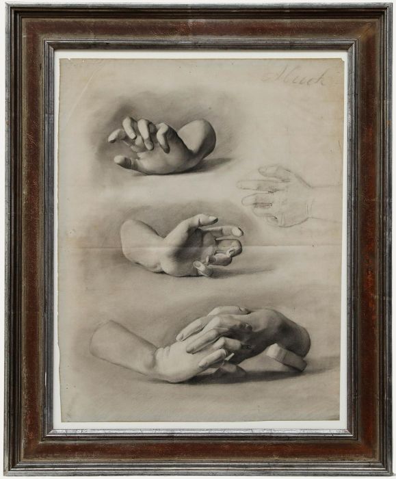 O. Muck (fl.1898-1907) - Early 20th Century Graphite Drawing, Hand Studies