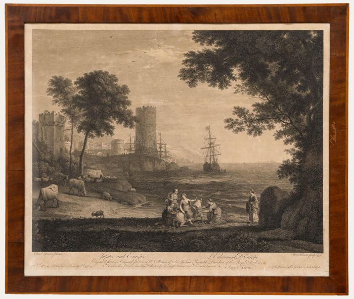 Francois Vivares after Claude Lorrain - 1771 Engraving, The Abduction of Europe