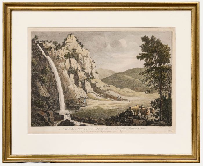 John Boydell (1720-1804) - Framed 1750 Engraving, View of Rhaidder Fawr