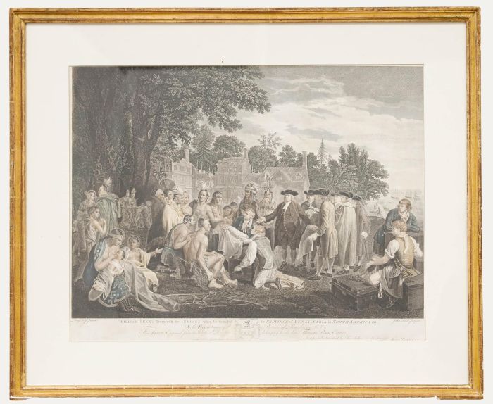 Hall after West - 1775 Engraving, William Penn's Treaty with the Indians