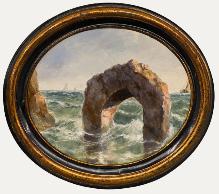 19th Century Oil - The Arched Rock