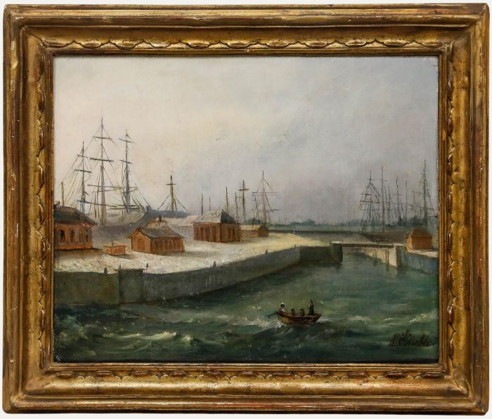 Chable - Framed 19th Century Oil, In the Harbour