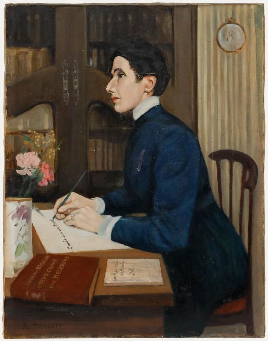 R. Tissier - Early 20th Century Oil, Portrait of Joséphine Bégassat (1896-1981)