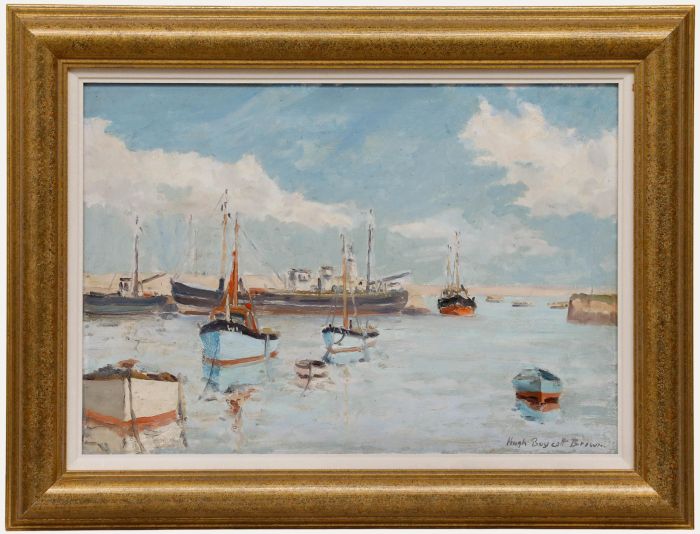 Hugh Boycott Brown (1909-1990) - Oil, Fishing Boats in Brixham Harbour