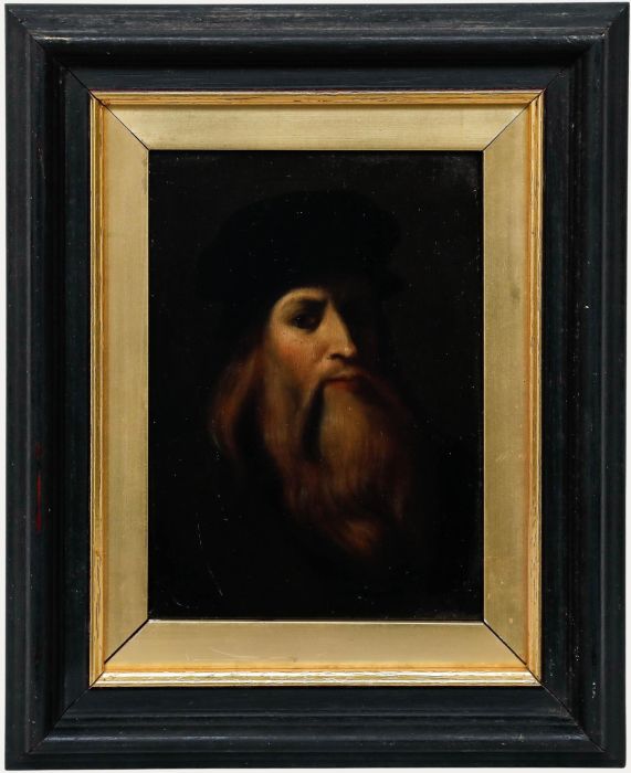 Italian School Early 20th Century Oil - Portrait of Leonardo da Vinci